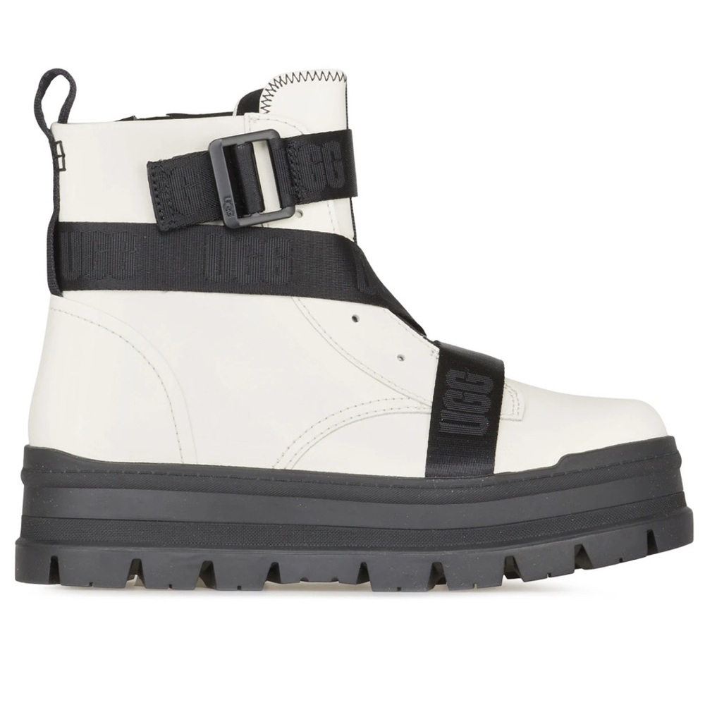 UGG Women's Black and White Combat Boots